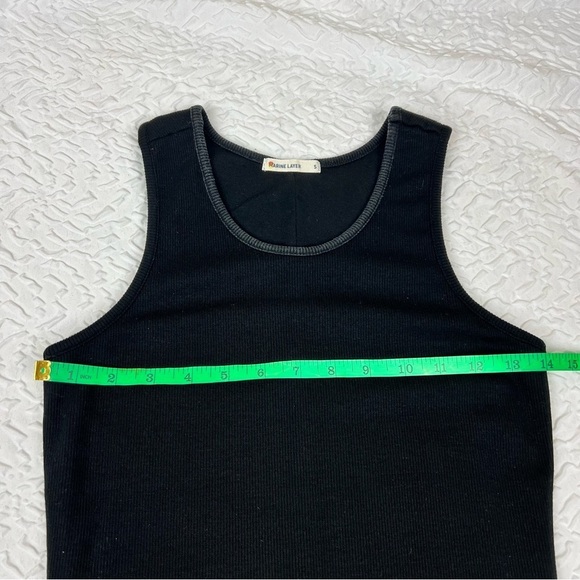 Marine Layer Lexi Ribbed Midi Dress Black S - Picture 6 of 8